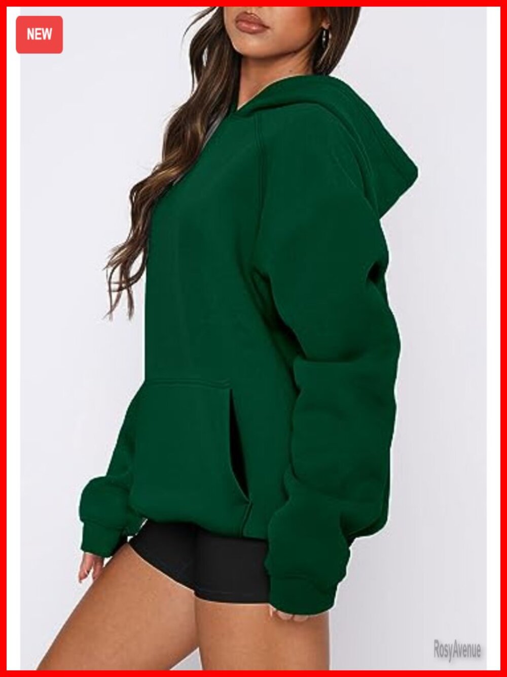 Women's Pullover Hoodie Sweatshirt Kangaroo Pocket Long Sleeve Fleece Basic - Picture 3 of 6